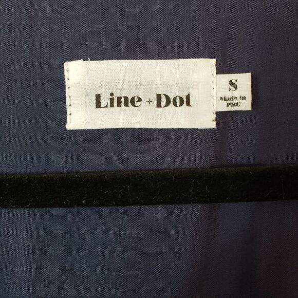 Line & Dot Ruffle Wrap Fully Lined Mini Dress - Picture 4 of 9